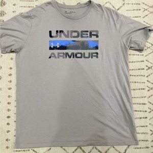 Under Armour Men's Gray and Blue Graphic Tee
